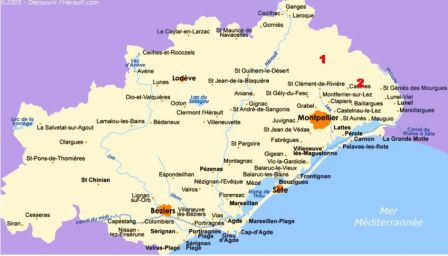 Carte de l'Hérault